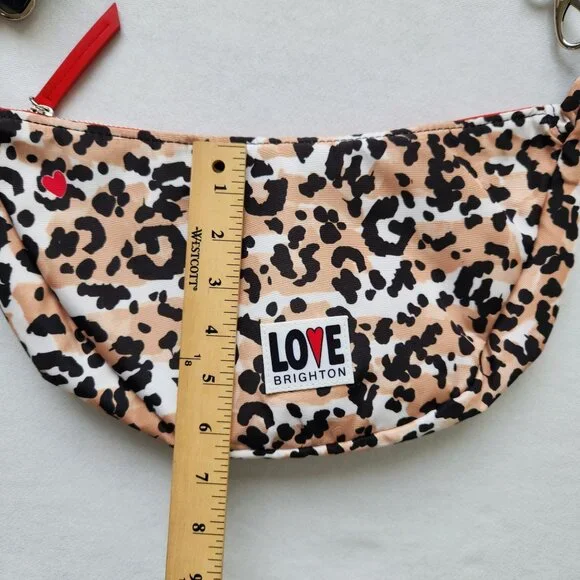 Brighton Spotted Love Leopard Print Swing Bag Feminine Cute Glam Hearts Playful - Picture 10 of 10